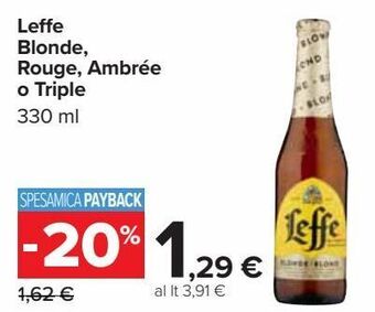 Carrefour Market Leffe blonde rouge, ambree o triple offerta