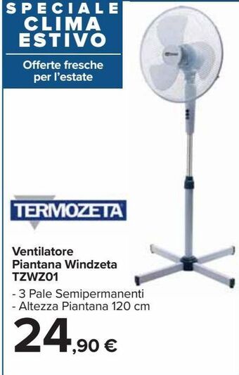 Carrefour Market Ventilatore piantana windzeta tzwz01 offerta