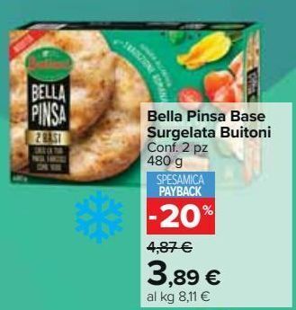 Carrefour Market Bella pinsa base surgelata buitoni offerta