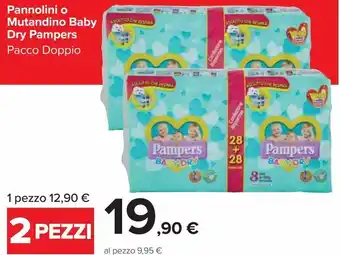 Carrefour Market Pannolini o mutadino baby dry pampers offerta