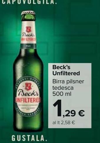 Carrefour Market Beck's unfiltered offerta