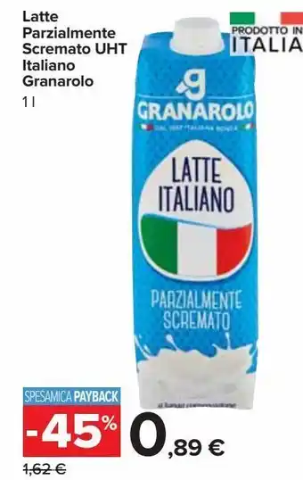 Carrefour Market Latte parzialmente scremato uht italiano granarolo offerta