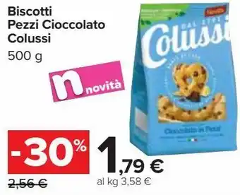 Carrefour Market Biscotti pezzi cioccolato colussi offerta