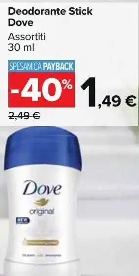 Carrefour Market Deodorante stick dove offerta