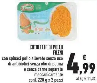 Conad Fileni Cotolette Di Pollo 220 g x 2 pezzi offerta