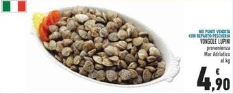 Conad Vongole Lupini provenienza Mar Adriatico offerta
