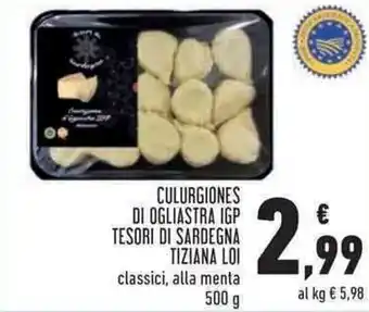Conad Culurgiones Di Ogliastra IGP Tesori Di Sardegna Tiziana Loi classici, alla menta 500 g offerta