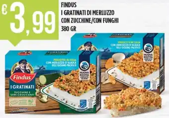Euroesse Findus I Gratinati di Merluzzo con Zucchine/con Funghi 380 gr offerta