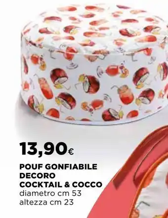 Pouf gonfiabile decoro cocktail & cocco