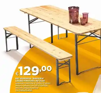 Ipercoop Set birreria 'baviera' legno finitura a olio offerta
