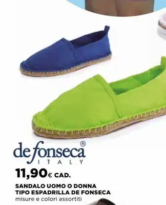 Ipercoop Sandalo uomo o donna tipo espadrilla de fonseca offerta