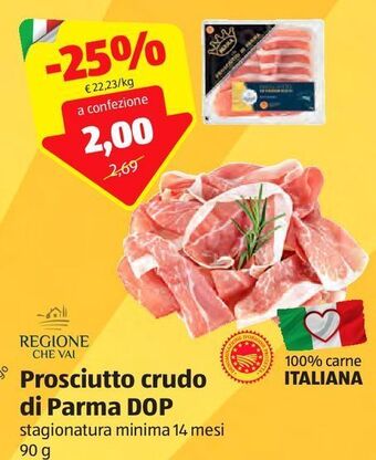 ALDI Prosciutto crudo di parma dop offerta