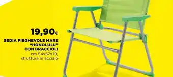 Ipercoop Sedia pieghevole mare 'honolulu' con braccioli offerta