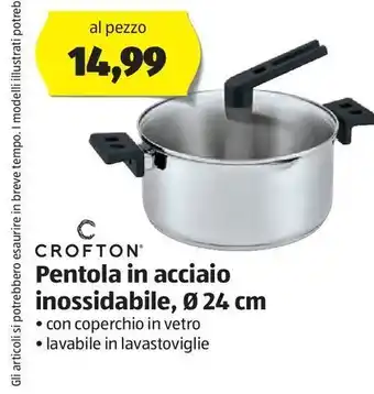 ALDI Pentola in acciaio inossidabile, 24 cm offerta
