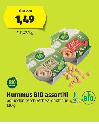 ALDI Hummus bio assortiti offerta