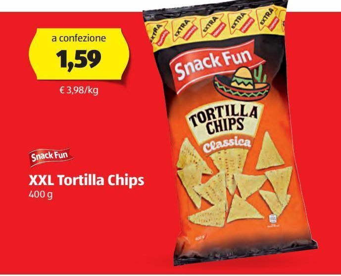 Snack fun xxl tortilla chips offerta di ALDI