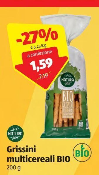 ALDI Grissini multicereali bio natura felice offerta