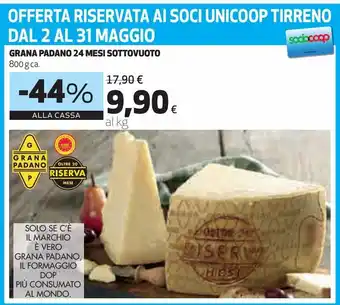 Ipercoop Grana padano 24 mesi sottovuoto offerta