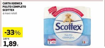 Ipercoop Carta igienica pulito completo scottex offerta