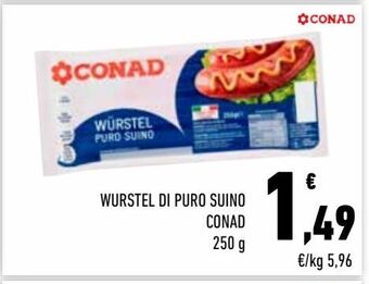 Conad City Wurstel di puro suino conad offerta