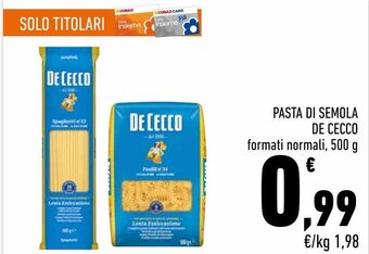Conad City Pasta di semola de cecco offerta