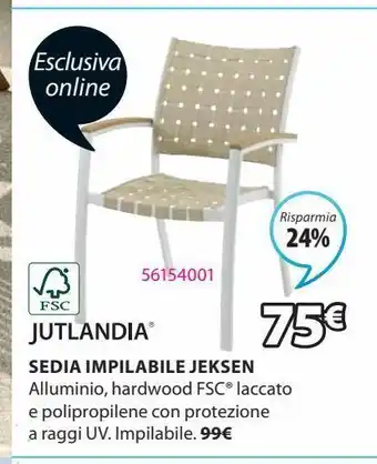 JYSK Sedia impilabile jeksen offerta