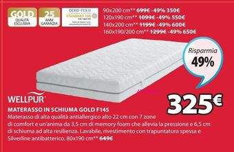 JYSK Materasso in schiuma gold f145 offerta