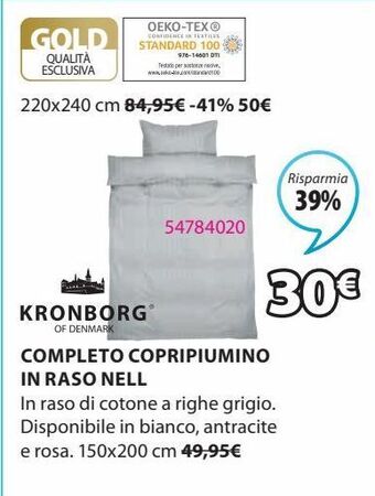 JYSK Completo copripiumino in raso nell offerta