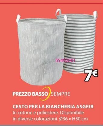 JYSK Cesto per la biancheria asgeir offerta