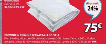 JYSK Piumino in piumino d'anatra lendfjell offerta