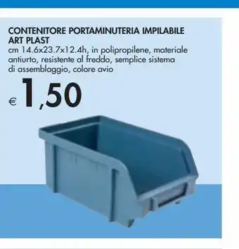 Bennet Contenitore portaminuteria impilabile art plast offerta