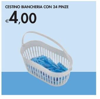 Bennet Cestino biancheria con 24 pinze offerta