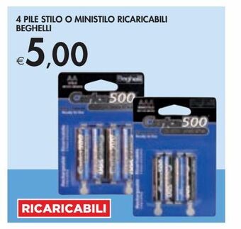 Bennet 4 pile stilo o ministilo ricaricabili beghelli offerta