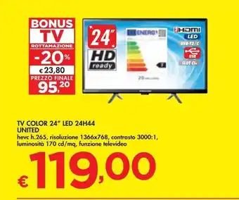 Tv color 24'' led 24h44 united