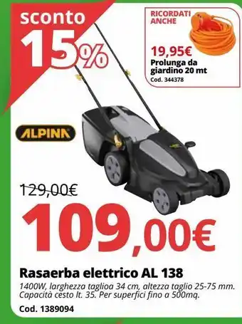 Rasaerba elettrico al 138