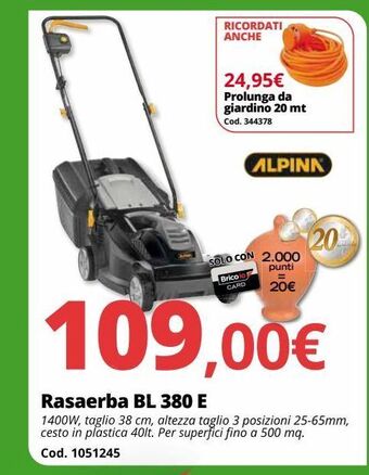 Brico Io Rasaerba bl 380 e offerta