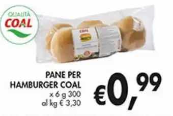 Supermercato Coal Pane per hamburger coal x 6 g 300 offerta