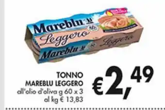 Supermercato Coal Tonno mareblu leggero all'olio d'oliva g 60 x 3 offerta