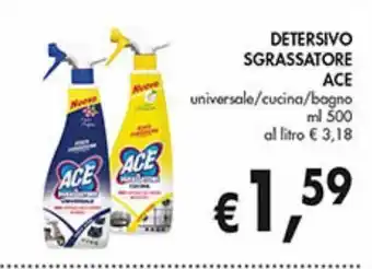 Supermercato Coal Detersivo sgrasatore ace universale/cucina /bagno ml 500 offerta