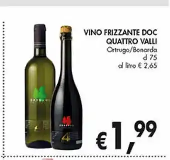 Vino frizzante doc quattro valli