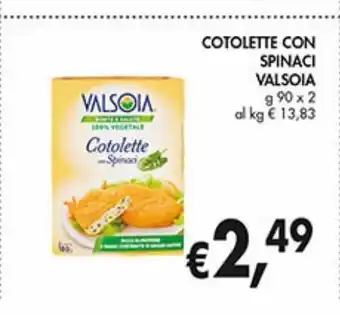 Cotolette con spinaci valsoia