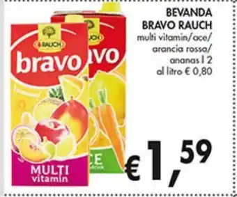 Bevanda bravo rauch multi vitamin / ace / arancia rossa / ananas l 2