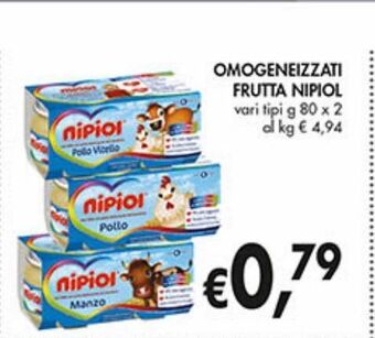 Omogeneizzato di frutta nipiol vari tipi g 80x2