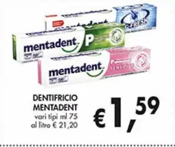 Dentifricio mentadent vari tipi ml 75