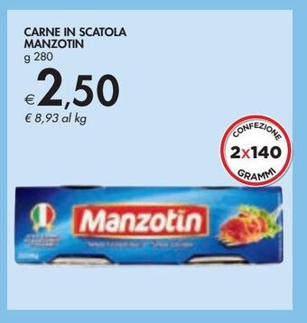 Bennet Carne in scatola manzotin g 280 offerta