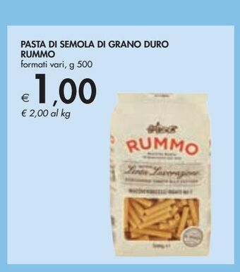 Bennet Pasta di semola di grano duro rummo formati vari g 500 offerta