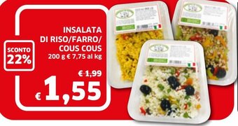 Ecu Discount Insalata Di Riso/Farro/Cous Cous 200 g offerta