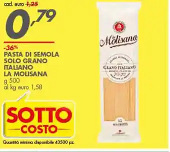 Italmark La Molisana Pasta di Semola Solo Grano Italiano g 500 offerta