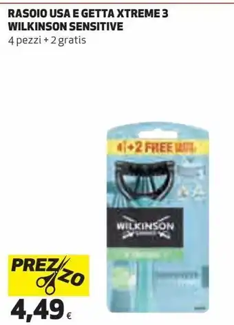 Coop Easoio usa e getta extreme 3 wilkinson sensitive offerta