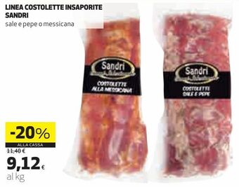Coop Linea costolette insaporite sandri offerta